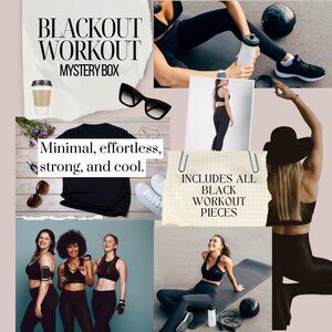 All Black Workout Mystery Box | 4 Women's Clothing Pieces | Leggings & Tops